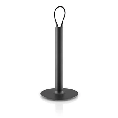 Image of Eva Solo Nordic Kitchen roll Holder Black, Stainless steel, rubber, leather
