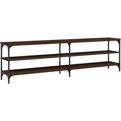 Image of vidaXL TV Cabinet Brown Oak 180x30x50 cm Engineered Wood and Metal
