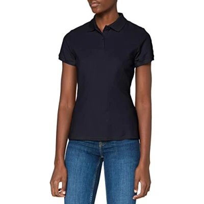 Image of FRUIT OF THE LOOM Women&#039;s Premium Polo Shirt, Deep Navy, S UK