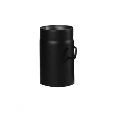 Image of Kamino Flam Ø 130 mm Stove Pipe with Throttle, approx. 250 Straight Length Flue Damper, Steel Extension Throttle Flap, Heat Resistant Senotherm Coating, Black