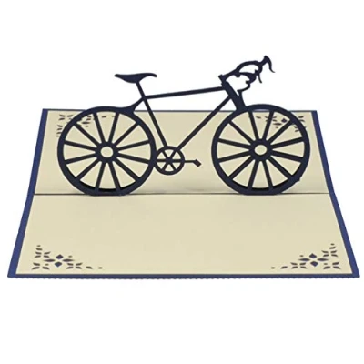 Image of Favour Pop Up Greeting Card 3D Road Bike, Beautiful Birthday with Design, Perfect for Men, Work Occasion, 13 x 18 cm, Includes Envelope
