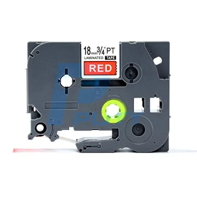 Image of IDIK Brother Compatible TZ445 P Touch 3/4&quot; 18mm 8m White on Red Tape TZ 445