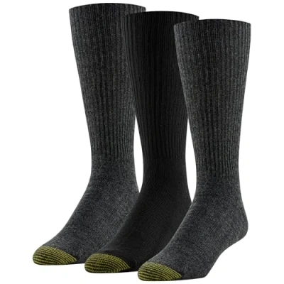 Image of GOLDTOE Men&#039;s Fluffies Casual Crew Socks, Assorted (3 pairs), Large