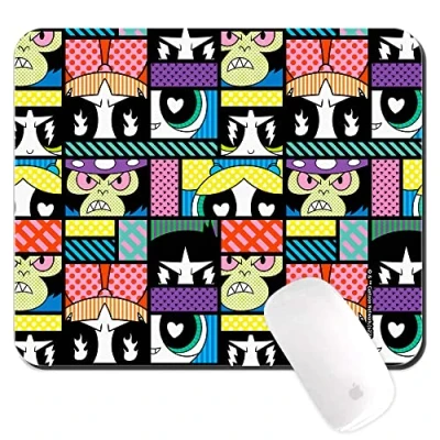 Image of ERT GROUP Original and officially licensed mouse pad The Powerpuff Girls, pattern Girls 027 non slip computer 22x18 cm