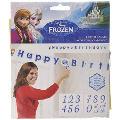 Image of Disney Frozen 999260 Birthday Letter Banner Theme 1 Pc
