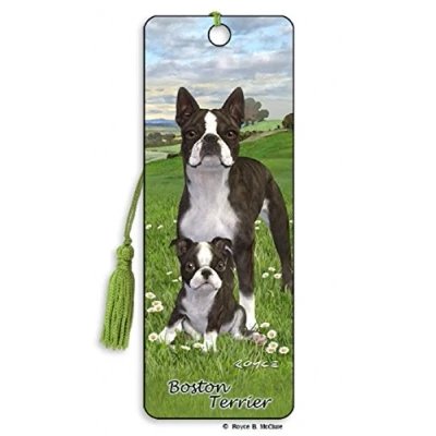 Image of 3D Bookmark Boston Terrier
