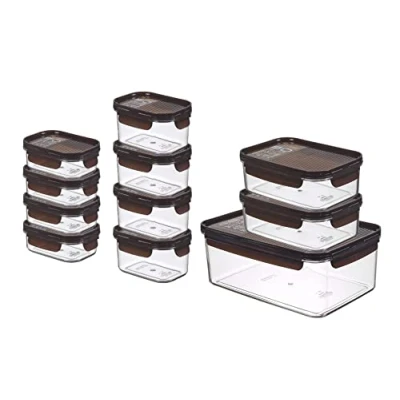 Image of LocknLock Food Storage Container Set, Tritan, Black, 11 teilig