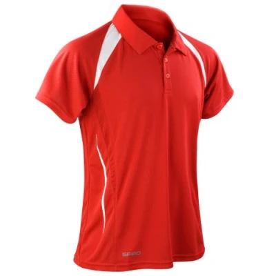 Image of Spiro Mens Sports Team Spirit Performance Polo Shirt (M) (Red/White)