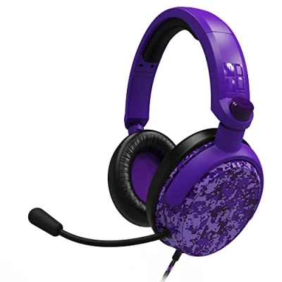 Image of STEALTH C6 100 Gaming Headset Purple Digital Camo, Multi Platform Compatible with XBox One, Series S/X, PS4/5, Switch, PC, Mobile and Tablet Powerful 40mm Speakers, 3.5mm Jack