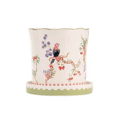Image of Cath Kidston Spring Birds Plant Pot With Tray