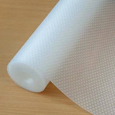 Image of Hersvin Drawer Liners Shelf Mats 44.5cmx300cm Kitchen Cabinet Shelves Non Adhesive Protective Lining EVA Plastic Oil proof Slip Cupboard Refrigerator Shelving Protector (Clear Dot)