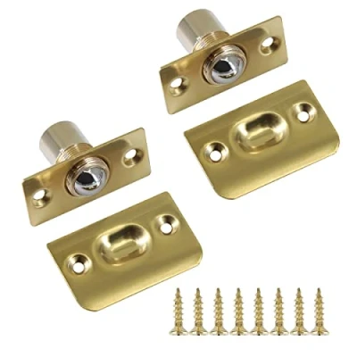 Image of 2 Pack Ball Door Catches for Internal Doors, Adjustable Roller Spring Bearing Latches Closet,Wardrobe Door,Cabinet Cupboard (Gold)