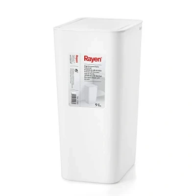 Image of Rayen Toilet Bin 9 Liter Capacity Color White 8.6&quot; x 6.3&quot; 13&quot;, Medidas: 22 16 33 cm