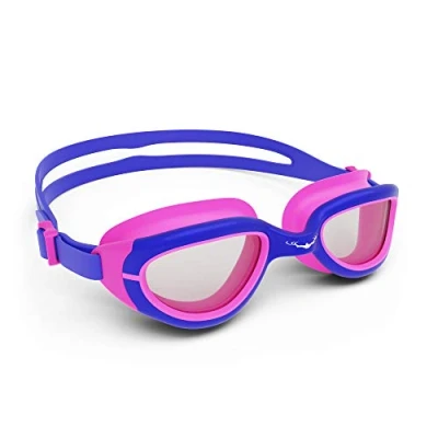 Image of AqtivAqua Kids Swimming Goggles 6 14 3 Swim for Childrens Girls Boys (DeepBlue/Magenta colour)