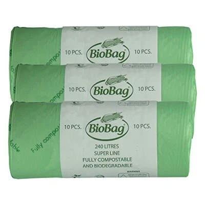 Image of 240 Litre x 30 BioBag Compostable Biodegradable Kitchen Food/Garden Waste Wheelie Bin Liner Bags/Sacks (240L) Certified EN13432