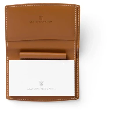 Image of Graf von Faber Castell Epsom 118894 Notepad Case Cognac with Notepad, Pen Loop and Compartments