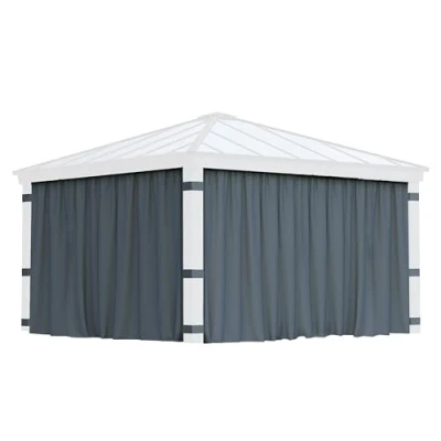 Image of Palram Canopia 14 Ft. x Curtain Set for Dallas 14x14 Gazebo, Drapes Privacy &amp; Weather Protection, Adjustable Airflow, Easy DIY Installation, Washable 4 Pc. (Curtains ONLY)