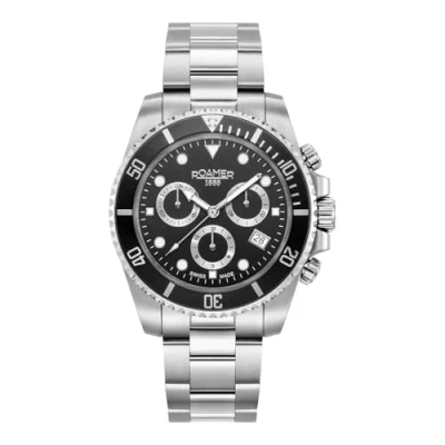 Image of Roamer 851837 Deep Sea 100 Men&#039;s Analogue Quartz Watch, Black, 41 55 20, 20