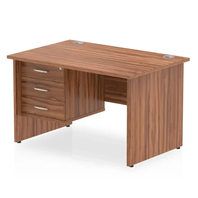 Image of Impulse 1200 Rectangle Panel End Leg Desk Walnut 1 x 3 MI001973