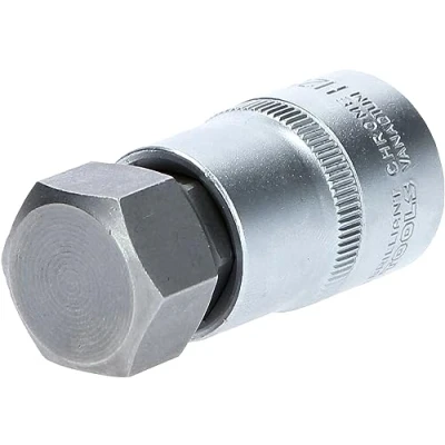 Image of BRILLIANT TOOLS BT022869 1/2 Inch Hex Bit Socket, 55 mm Long, 22 [Powered by KS Tools]