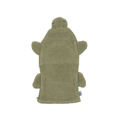Image of LÄSSIG Children&#039;s Play Wash Mitt Terry Cloth Fabric Cotton Glove GOTS Turtle