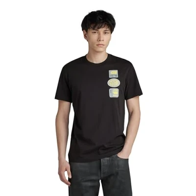 Image of G STAR RAW Men&#039;s Multi Badge T Shirt, black (dk D23903 336 6484), S