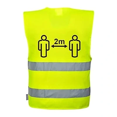 Image of Portwest Hi Vis Social Distancing Vest 2m, Size: L/XL, Colour: Yellow, C406YERL/XL