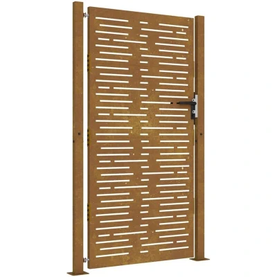 Image of vidaXL Garden Gate 105x205 cm Corten Steel Square Design