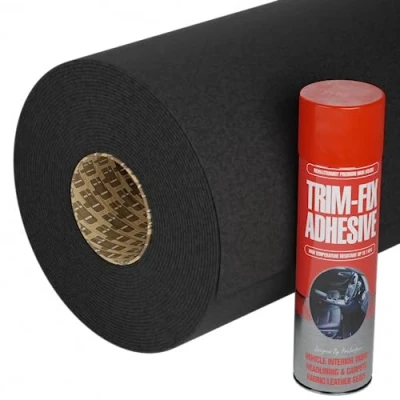 Image of Anthracite Van Lining Carpet 4 Way Stretch 1 Metre Long with Glue