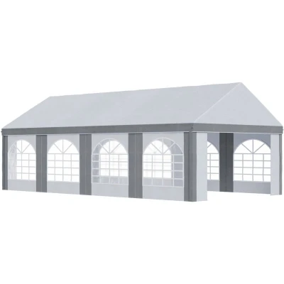 Image of Outsunny Party Tent, Marquee Gazebo with Sides, Eight Windows and Double Doors84C 375V03GY