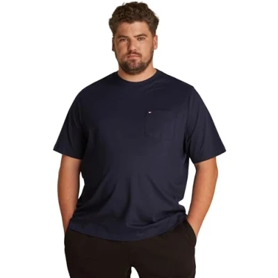 Image of Tommy Hilfiger Essential Solid Pocket TEE Basic Tshirt, Men&#039;s, Size: 5XL, Desert sky