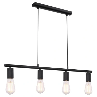 Image of Martha Bar Pendant Ceiling Light Black 4x E27