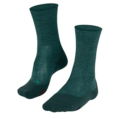 Image of FALKE Men&#039;s TK2 Explore Wool M SO Breathable Thick Anti Blister 1 Pair Hiking Socks, Green (Holly 7385), 9.5 10.5