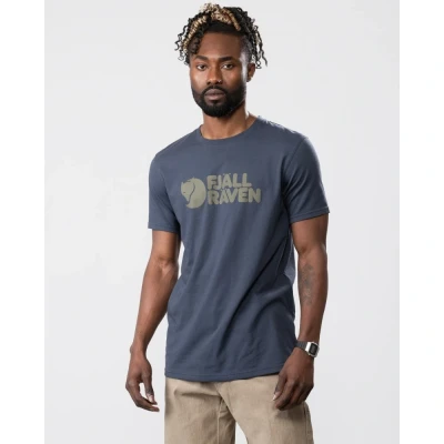 Image of Fjallraven Logo Mens T Shirt Navy Size Large