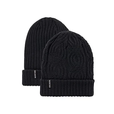 Image of Burton Women&#039;s Recycled Reversible Beanie Hat, True Black, One Size UK