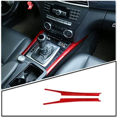 Image of DIYUCAR For benz C Class W204 C180 C200 2007 2013 ABS Car Center Console Decoration Strips Trim Accessories Red