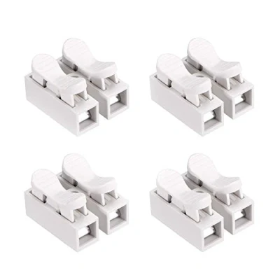 Image of YIXISI 100 PCS Spring Connector, CH2 Quick 2P No Welding Cable clamp Terminal Block, Screw Barrier Block for LED Strip Light Wire Connecting