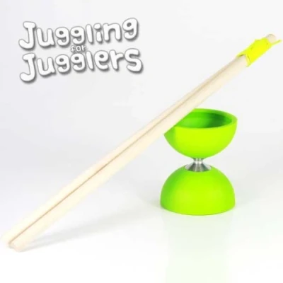 Image of Juggle Dream Little Top Diabolo Green + wooden handsticks (inc super smooth string)