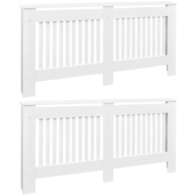 Image of vidaXL Radiator Covers 2 pcs White MDF 172 cm
