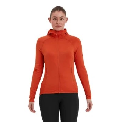 Image of Montane Women&#039;s F Protium Lite Hoodie Saffron Red Uk12/Eur40/Us8/M Sweatshirt, Multicoloured, M