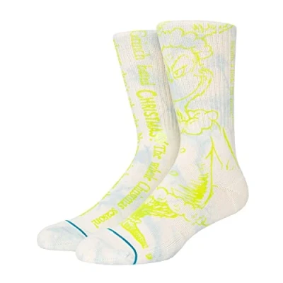 Image of Stance The Grinch Merry Christmas Crew Socks Off White