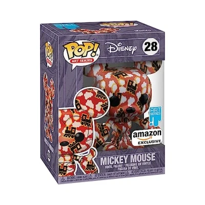 Image of Funko Pop! Artist Series 2021 Disney Mickey Mouse Standard Characters Amazon Exclusive Collectable Vinyl Figure Includes Premium Plastic Protector Display Case Gift Idea