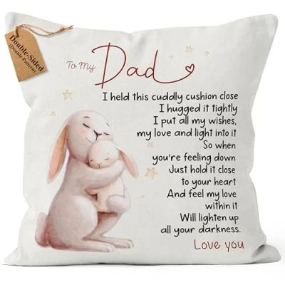 Image of Kies CROWNLY CRYSTAL® Gifts For Dad Christmas Decorations Birthday Daddy Cushion Covers 18x18 From Son Daughter Positive Presents