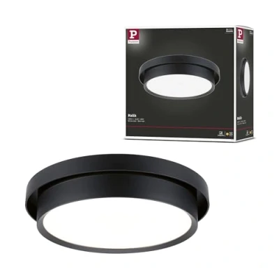 Image of Paulmann Malik LED ceiling lamp, 3 level dim black