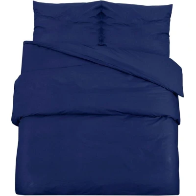 Image of vidaXL Duvet Cover Set Navy Blue 240x220 cm Light weight Microfiber