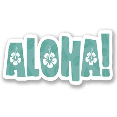 Image of 2 x 10cm/100mm Aloha Hawaii Vinyl SELF Adhesive Sticker Decal Laptop Travel Luggage Car Bike Sign Fun #5320