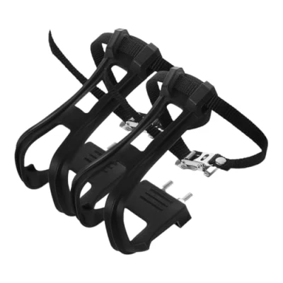 Image of WINOMO Bicycle Clips Cycle Bike Pedal Straps 1pair pedals with and for Exercise outdoor Bicycles Cleats Cage,Toe Cage Pedals,Pedal Cages,Bike Toe
