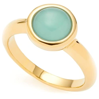Image of Leonardo Jewels Bea Ring, Cocktail Ring Made of Stainless Steel, Size 19 (60), Round Glass Crystal, Turquoise Gold, Colourfast, Waterproof, Women&#039;s Jewellery, 1 Piece, 023063, 60, Metal, No Gemstone