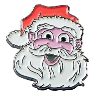 Image of Santas Head Metal Enamelled Pin Badge Lapel XJKB4 21