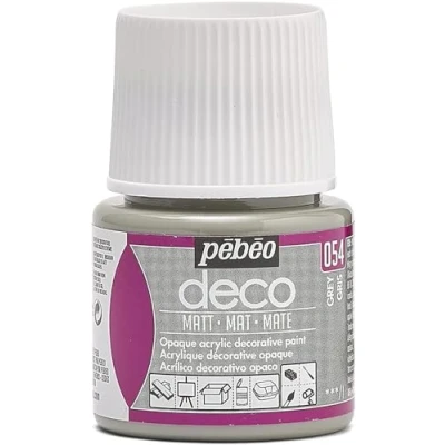 Image of Pebeo Deco Acrylic Matt Paint 45 Milliliter Bottle, Grey